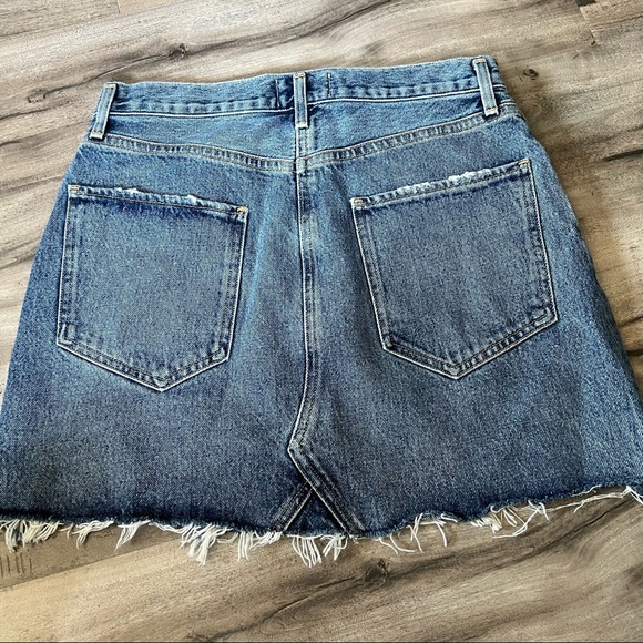 AGOLDE QUINN HI RISE MINI SKIRT IN RANSOM RAW CUT HEM 27 - Picture 3 of 4